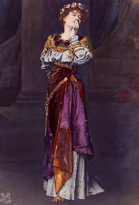 unknow artist This image is in public domain because it is a reproduction of a 1896 picture of Victorian actress Dame Ellen Terry (1847-1928) as William Shakespeare oil painting image